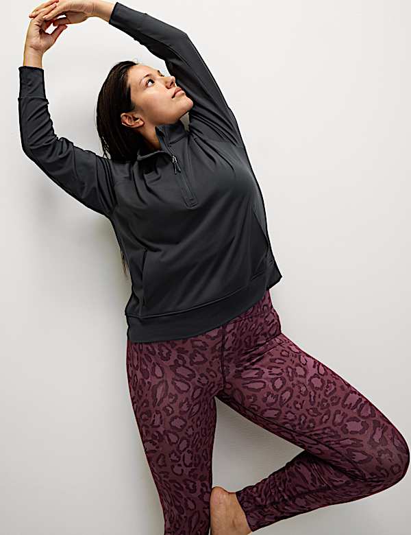 Funnel Neck Half Zip Yoga Top