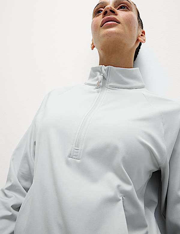 Funnel Neck Half Zip Yoga Top - AU