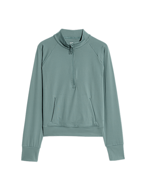 Funnel Neck Half Zip Yoga Top