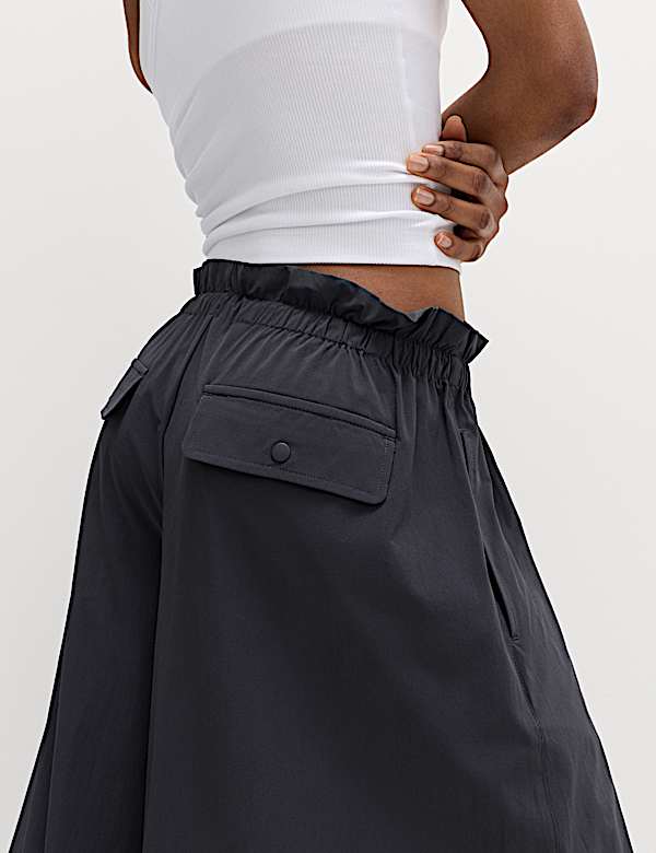Woven Lightweight High Waisted Wide Leg Culottes - VN