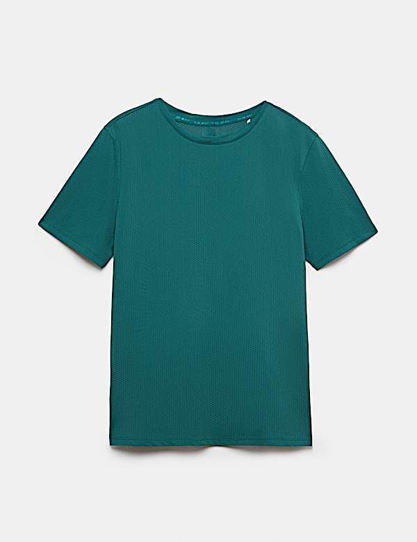 T-Shirt mit Rundhalsausschnitt und Mesh-Paneel in bequemer Passform - DE