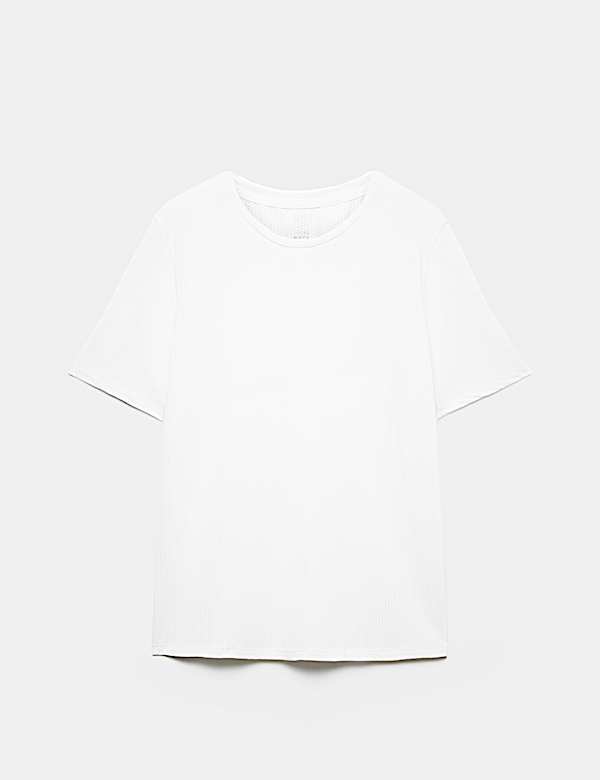 Round Neck Mesh Relaxed T-shirt - DK