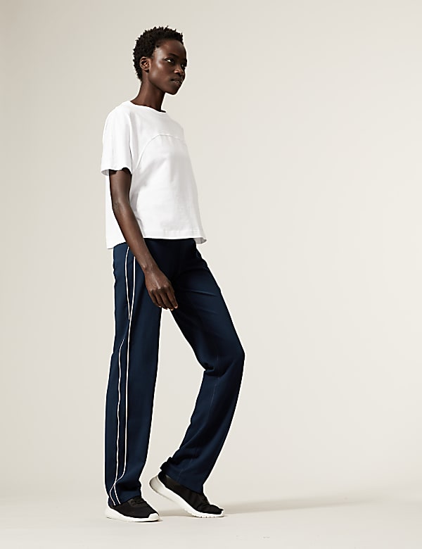 Cotton Rich Side Stripe Straight Leg Joggers