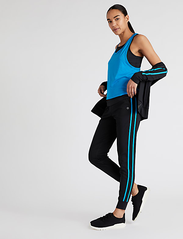 Side Stripe Cuffed Sports Joggers