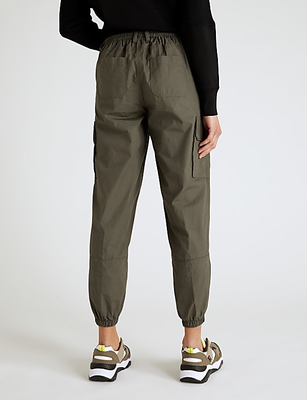 Pure Cotton Utility Cuffed Walking Trousers