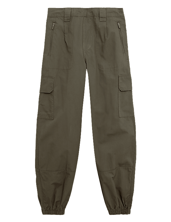 Pure Cotton Utility Cuffed Walking Trousers