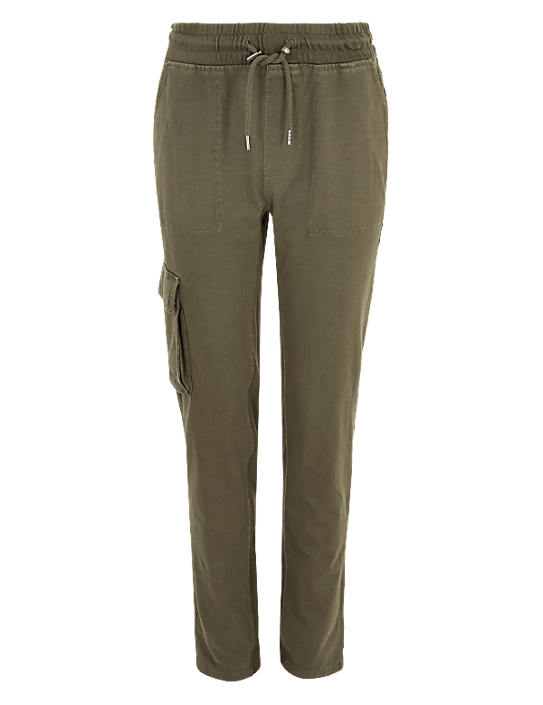 Cotton Cargo Straight Leg Joggers