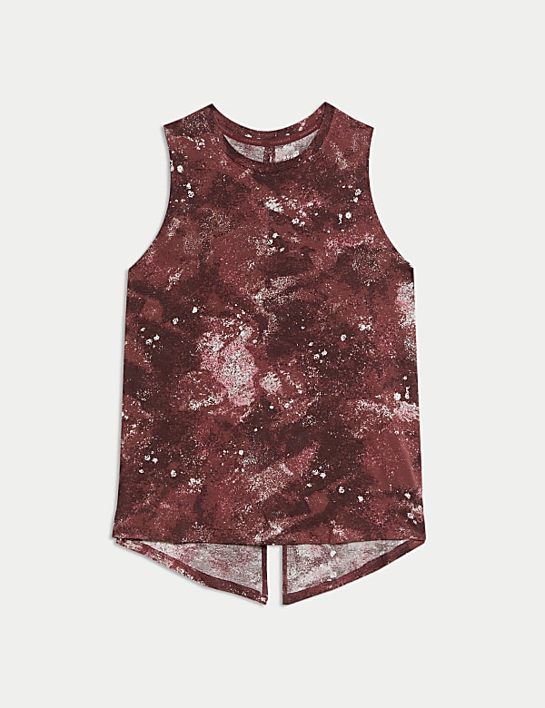 Top informal de modal estampado con lazo en la espalda - US