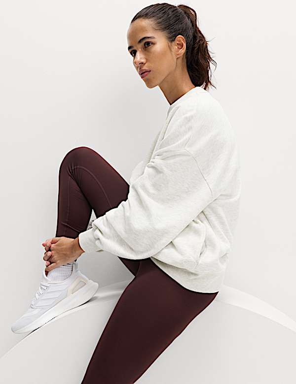 Sweat extra-large en coton &agrave; col rond - LU