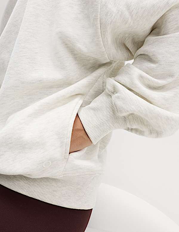 Sweat extra-large en coton &agrave; col rond - LU