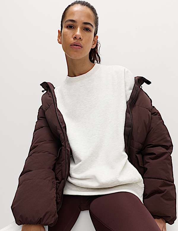 Sweat extra-large en coton &agrave; col rond - LU