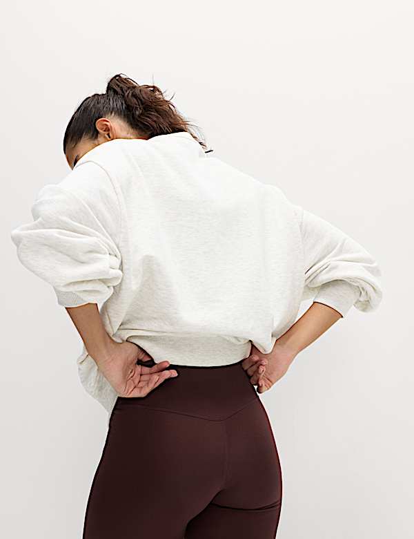 Sweat extra-large en coton &agrave; col rond - LU