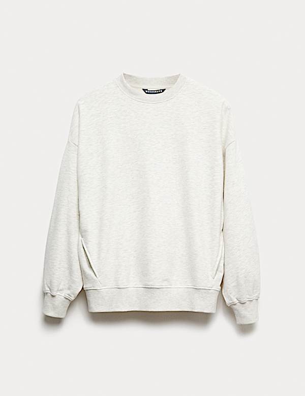 Sweat extra-large en coton &agrave; col rond - LU