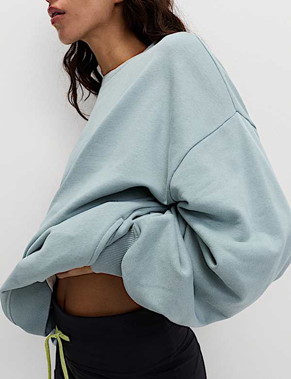Cotton Rich Crew Neck Oversized Sweatshirt