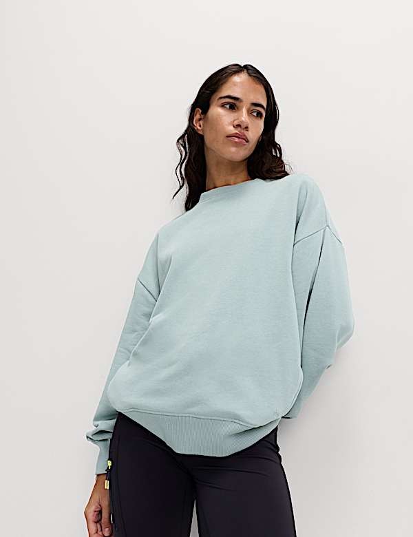 Cotton Rich Crew Neck Oversized Sweatshirt