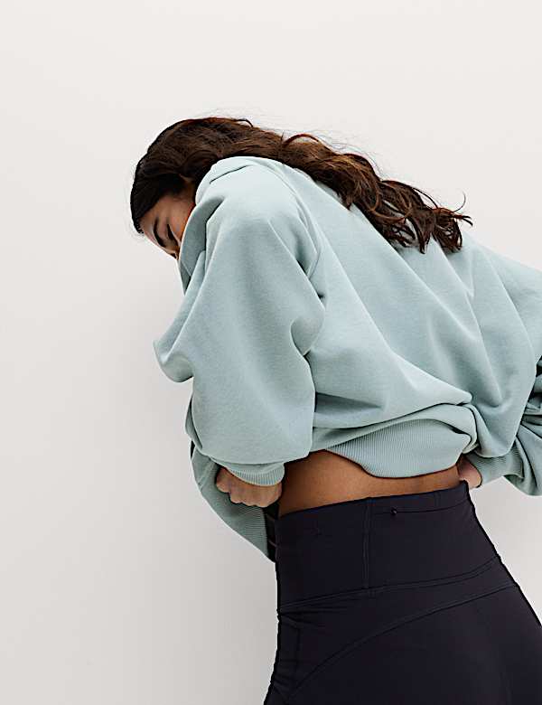 Cotton Rich Crew Neck Oversized Sweatshirt