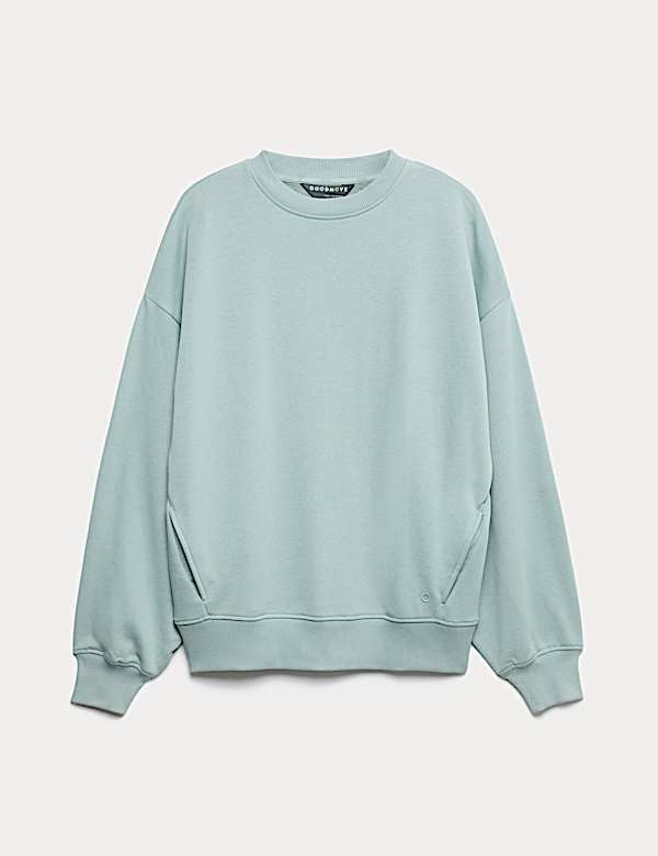 Cotton Rich Crew Neck Oversized Sweatshirt - US