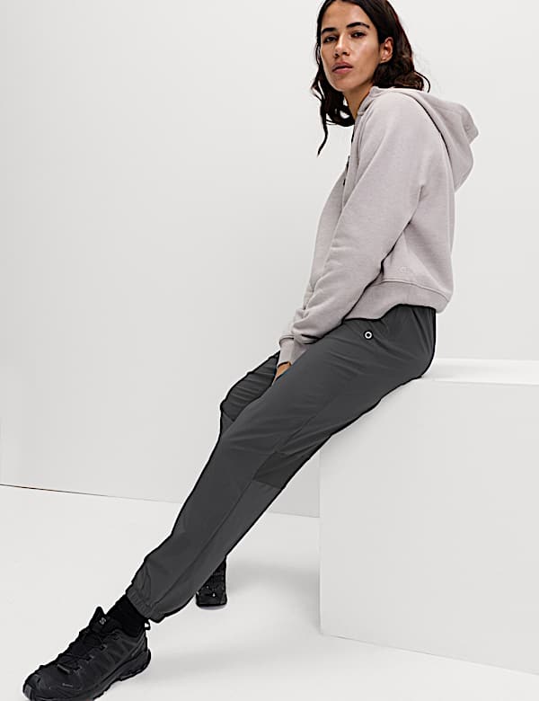 Woven Mesh Panel Lightweight Cuffed Joggers - DE