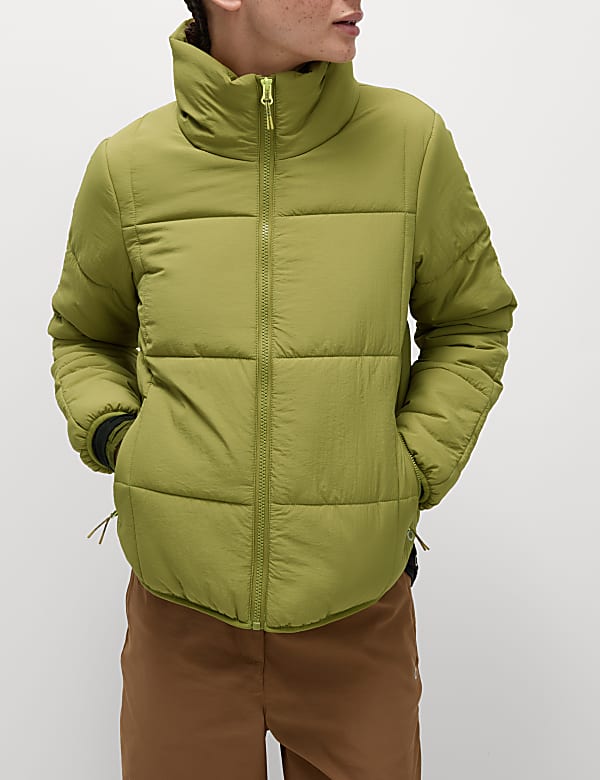 Quilted Funnel Neck Puffer Jacket - FR