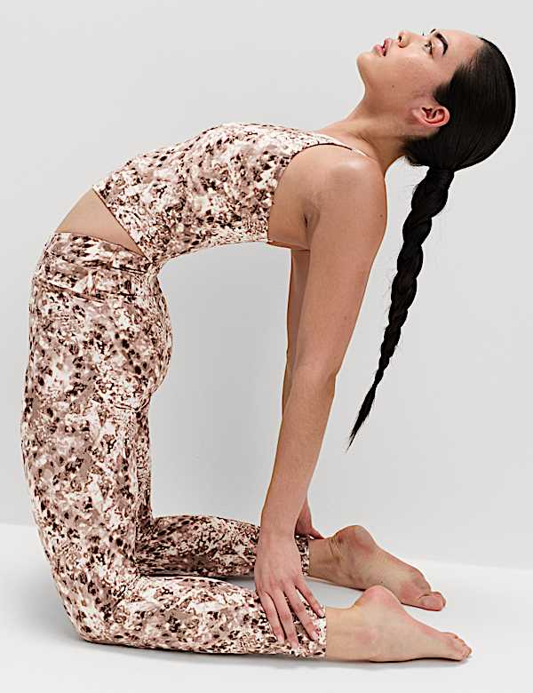 Go Balance Printed Wrap Waist Yoga Leggings - GR