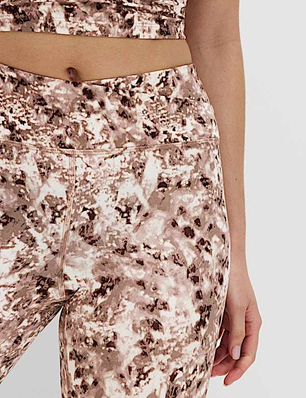 Go Balance Printed Wrap Waist Yoga Leggings - GR
