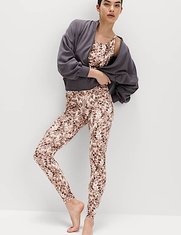Go Balance Printed Wrap Waist Yoga Leggings - GR