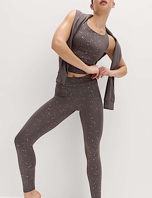 Go Balance Printed Wrap Waist Yoga Leggings - NO