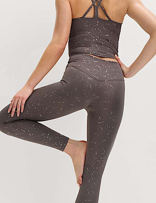 Go Balance Printed Wrap Waist Yoga Leggings - NO