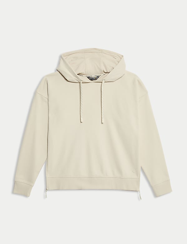 Cotton Rich Mesh Panel Relaxed Hoodie IVORY Hoodies M S CH