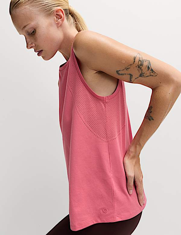 Cotton Blend Textured Yoga Vest Top - AL