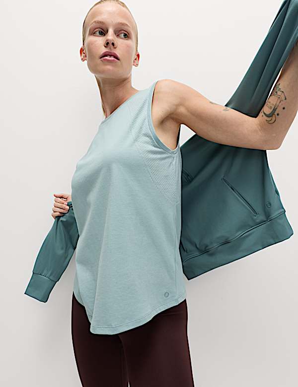 Cotton Blend Textured Yoga Vest Top - PL