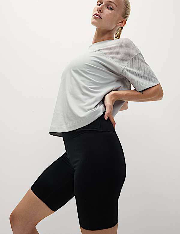 חולצת טי קלת משקל ליוגה מתערובת כותנה - IL