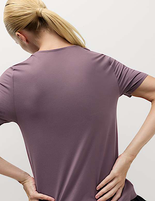 חולצת טי יוגה ™Go Balance Flexifit‎ עם צווארון עגול - IL