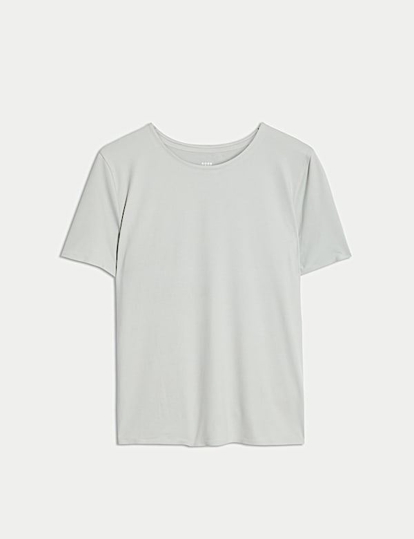 חולצת טי יוגה &trade;Go Balance Flexifit&lrm; עם צווארון עגול - IL