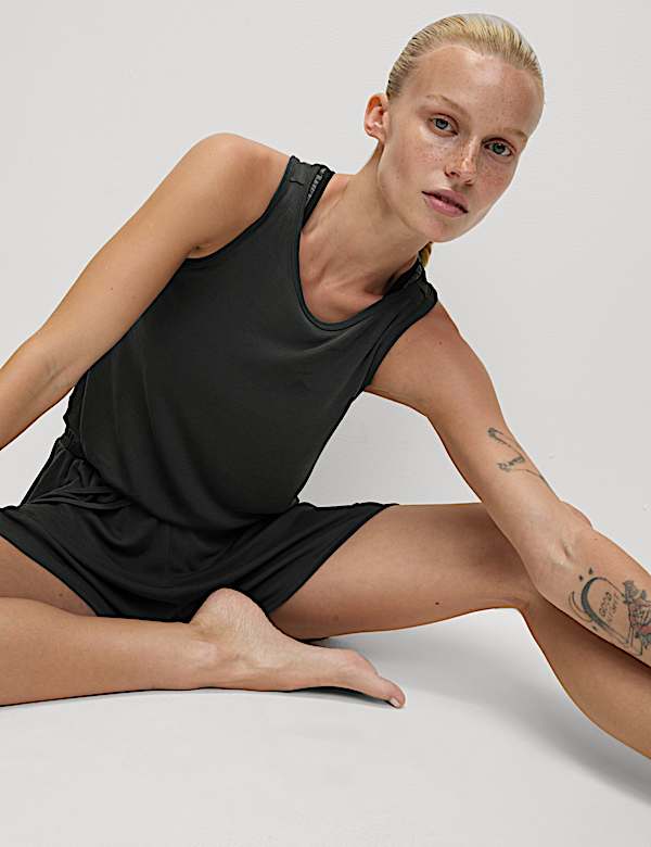 Modal Rich Ribbed Relaxed Playsuit - GR