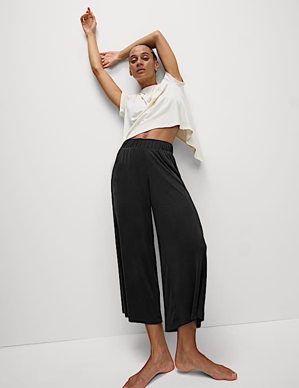 Modal Rich Ribbed Relaxed Culottes - ID