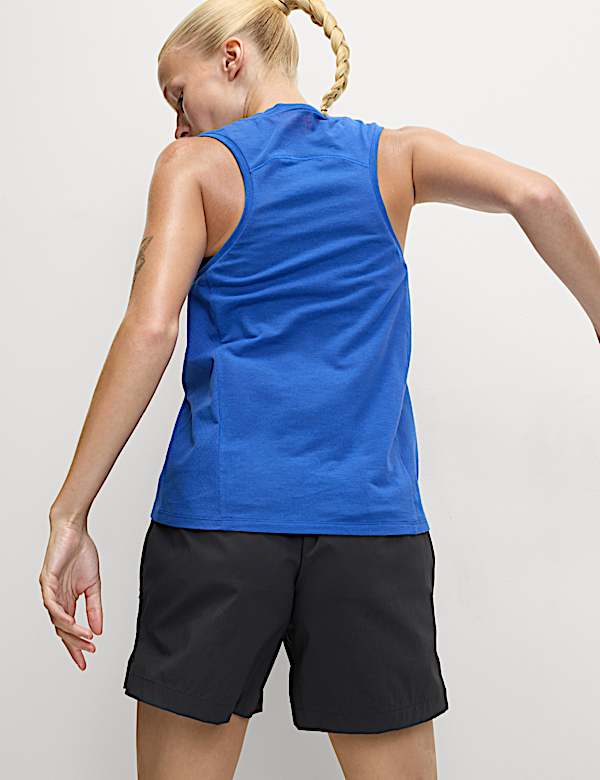 Maillot de corps de randonn&eacute;e coupe d&eacute;contract&eacute;e &agrave; col rond avec laine m&eacute;rinos - LU