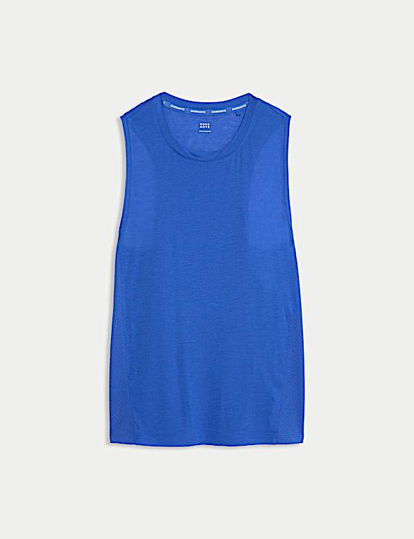 Maillot de corps de randonn&eacute;e coupe d&eacute;contract&eacute;e &agrave; col rond avec laine m&eacute;rinos - LU