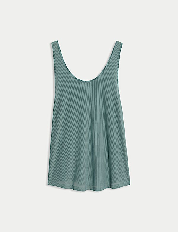 גופיית ריב שקופה בגזרה נינוחה עם צווארון עגול ורחב - IL