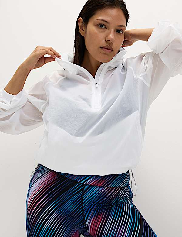 Αθλητικό τζάκετ με κουκούλα και μισό φερμουάρ - GR