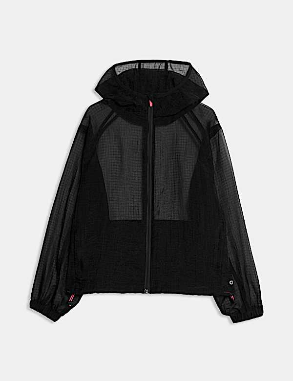 Chaqueta de deporte texturizada con volumen y cremallera transparente - ES