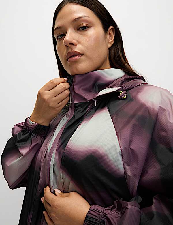 Woven Printed Lightweight Hooded Parka Coat - RS