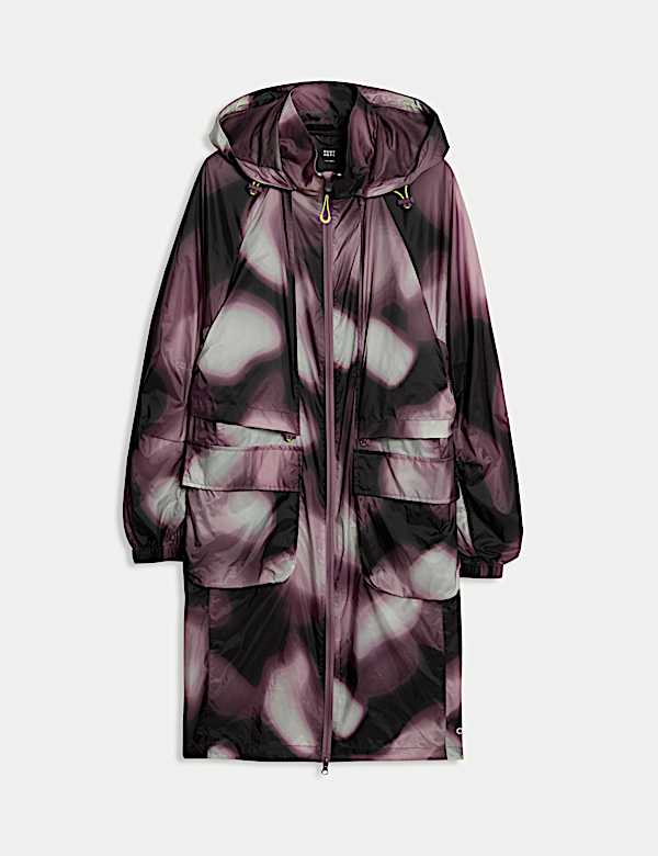 Woven Printed Lightweight Hooded Parka Coat - US