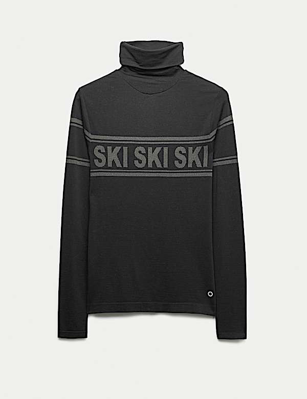 Seamless Ski Base Layer Top with Merino Wool - BG