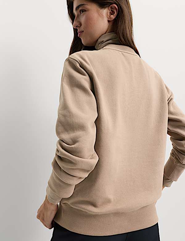 Cotton Rich Slogan Off Piste Crew Neck Relaxed Sweatshirt - FI