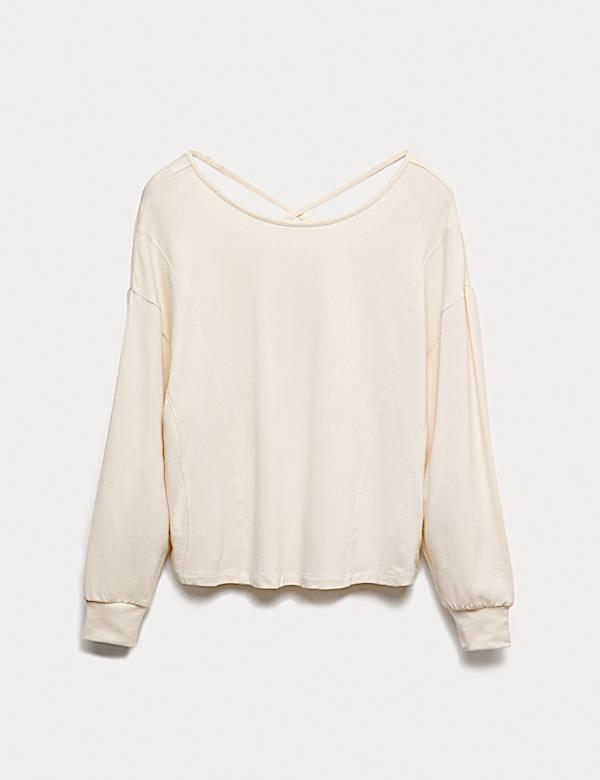 סווטשירט מבד עשיר במודל עם רצועות גב - IL