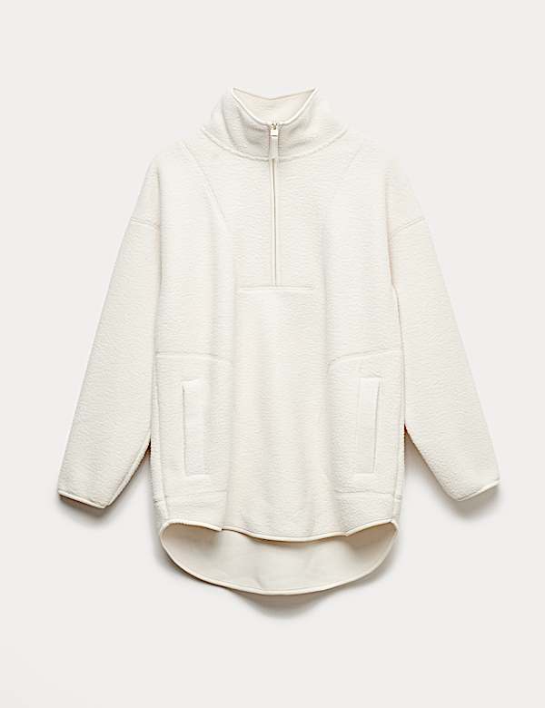 Borg Half Zip Funnel Neck Longline Fleece - IT