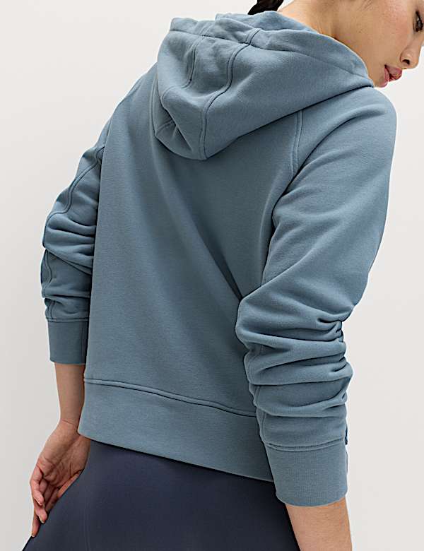 Cotton Rich Zip Up Relaxed Hoodie - AU