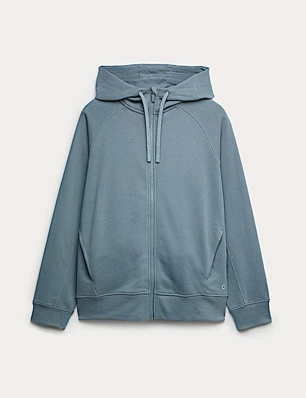 Cotton Rich Zip Up Relaxed Hoodie - AU