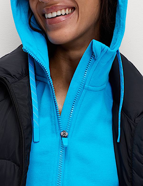 Sweat d&eacute;contract&eacute; en coton &agrave; capuche et fermeture &agrave; glissi&egrave;re - CA